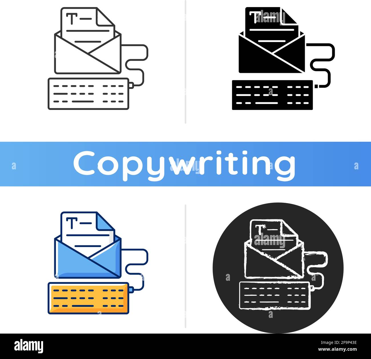 Newsletter copywriting icon Stock Vector