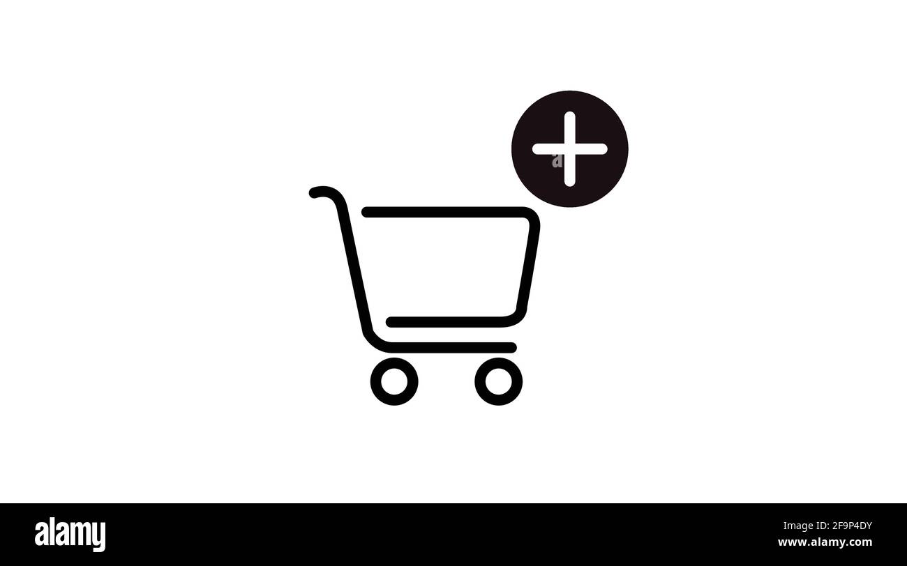 Black and White Shopping Cart Icon. Vector Isolated Illustration of a ...