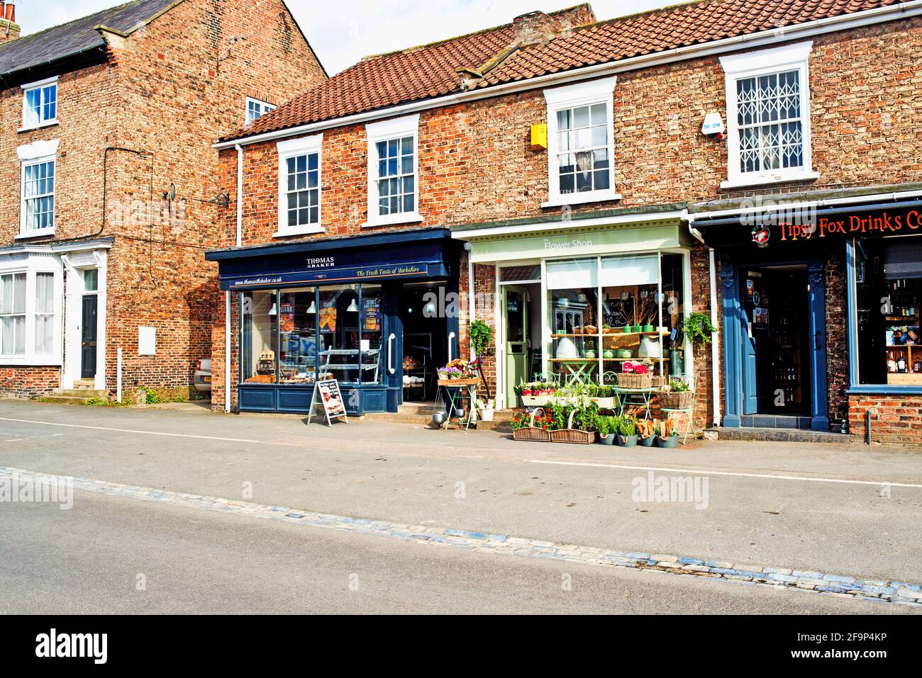 Shops Spring Street, Easingwold, North Yorkshire, England Stock Photo