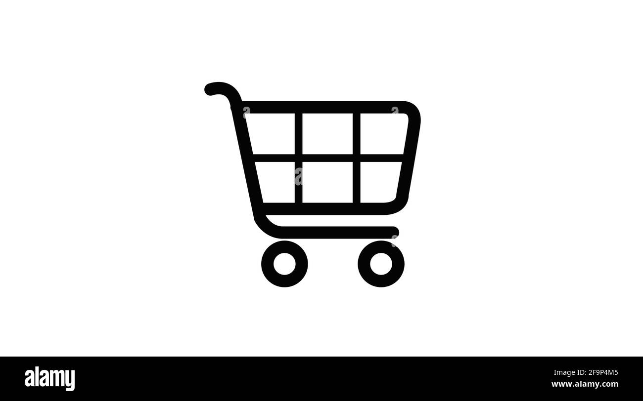 Black and White Shopping Cart Icon. Vector Isolated Illustration of a ...
