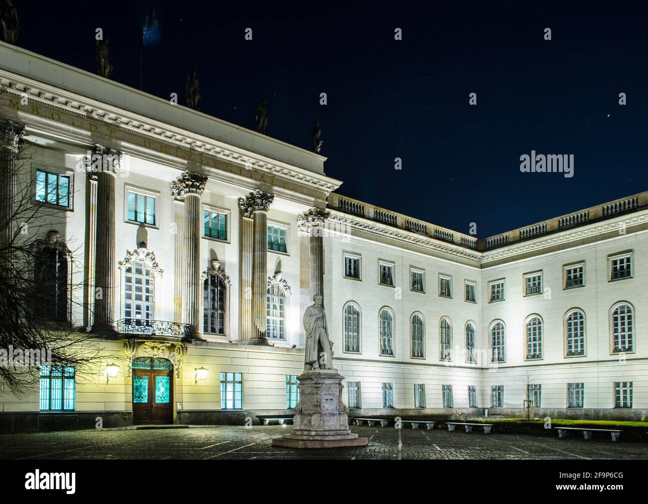 night view of inner yard of humboldt university in berlin. Stock Photo