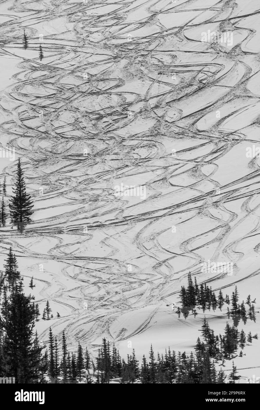 Winter Scene Canadian Rockies, Banff National Park, Alberta, Canada Stock Photo