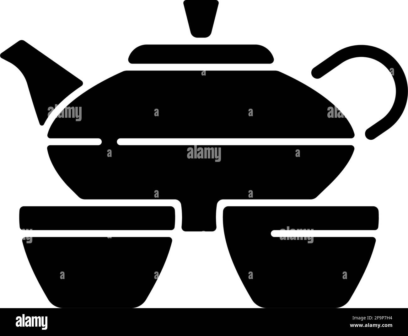 Chinese tea set black glyph icon Stock Vector Image & Art Alamy