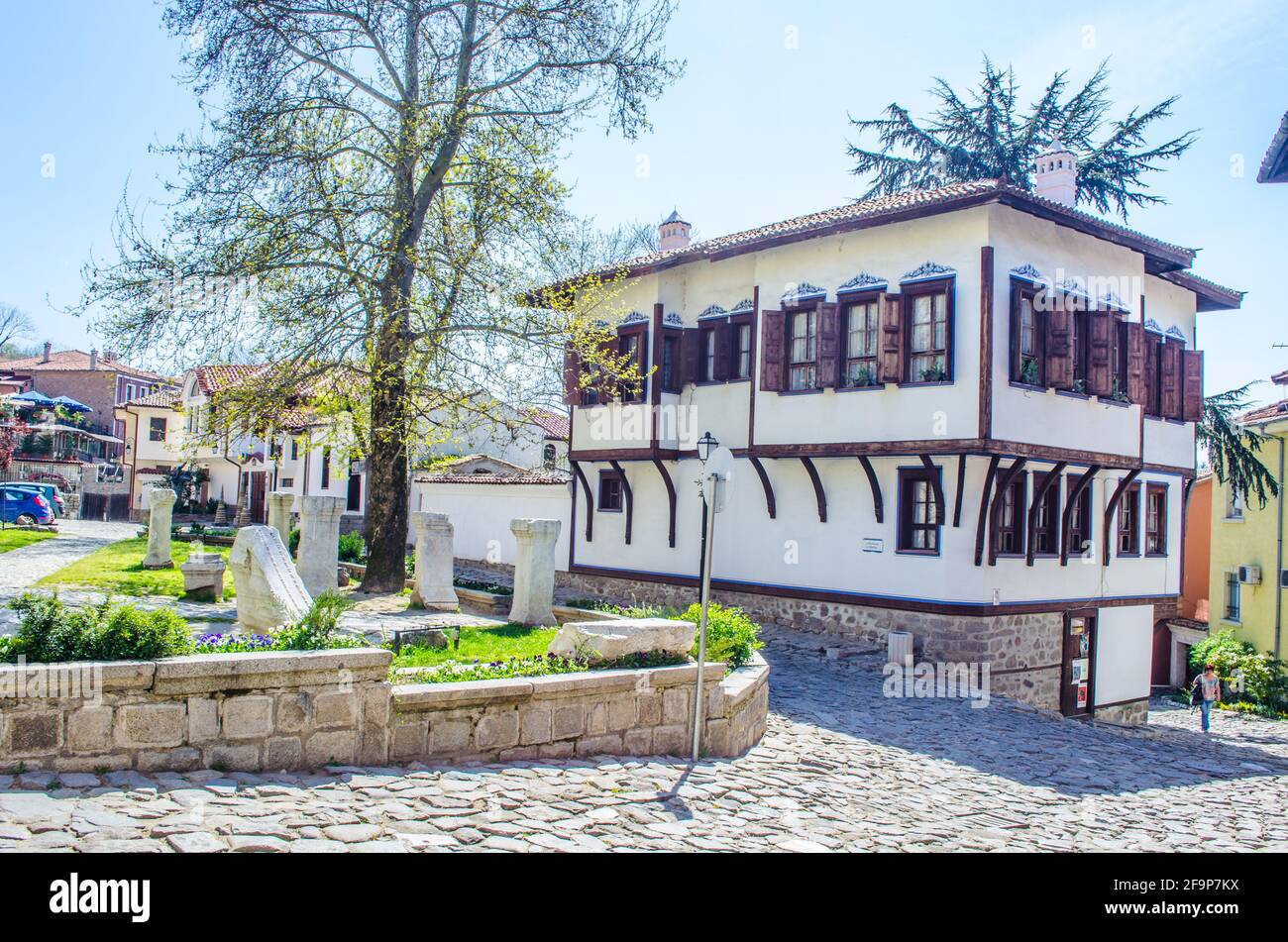 old town part of bulgarian town plovdiv is famous for its typical houses which are made of wood