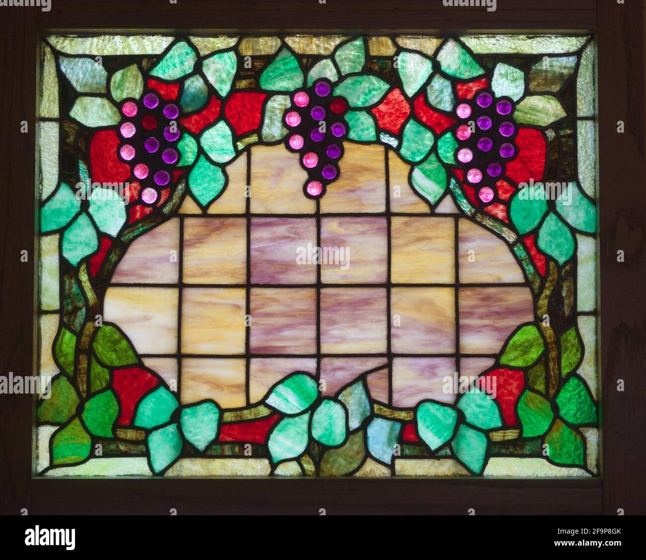 Stained glass, grape vineyard, 1850 Stock Photo Alamy