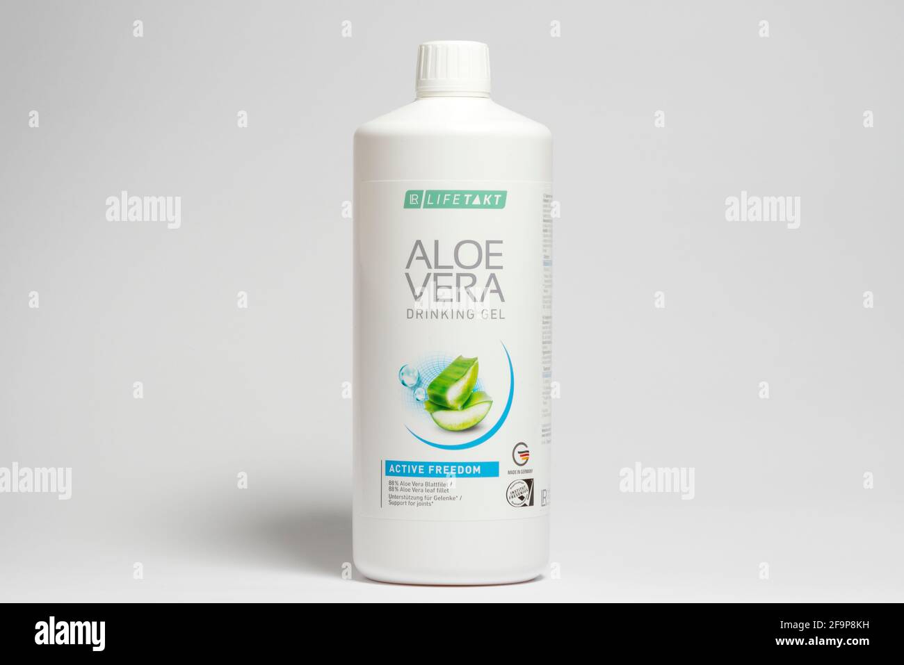 Aloe Vera drinking gel 500ml bottle on white Stock Photo - Alamy