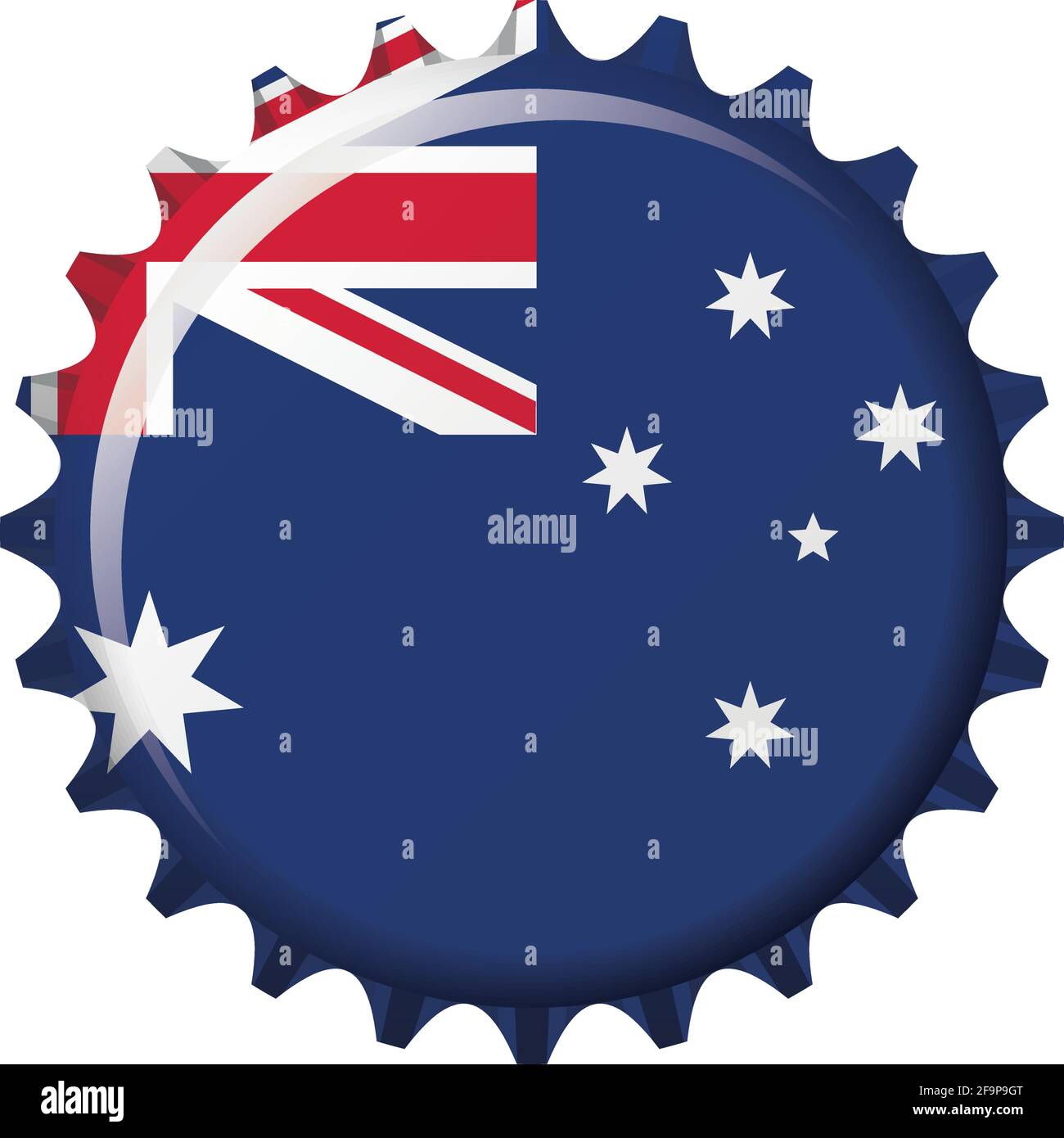 National flag of Australia on a bottle cap. Vector Illustration Stock ...