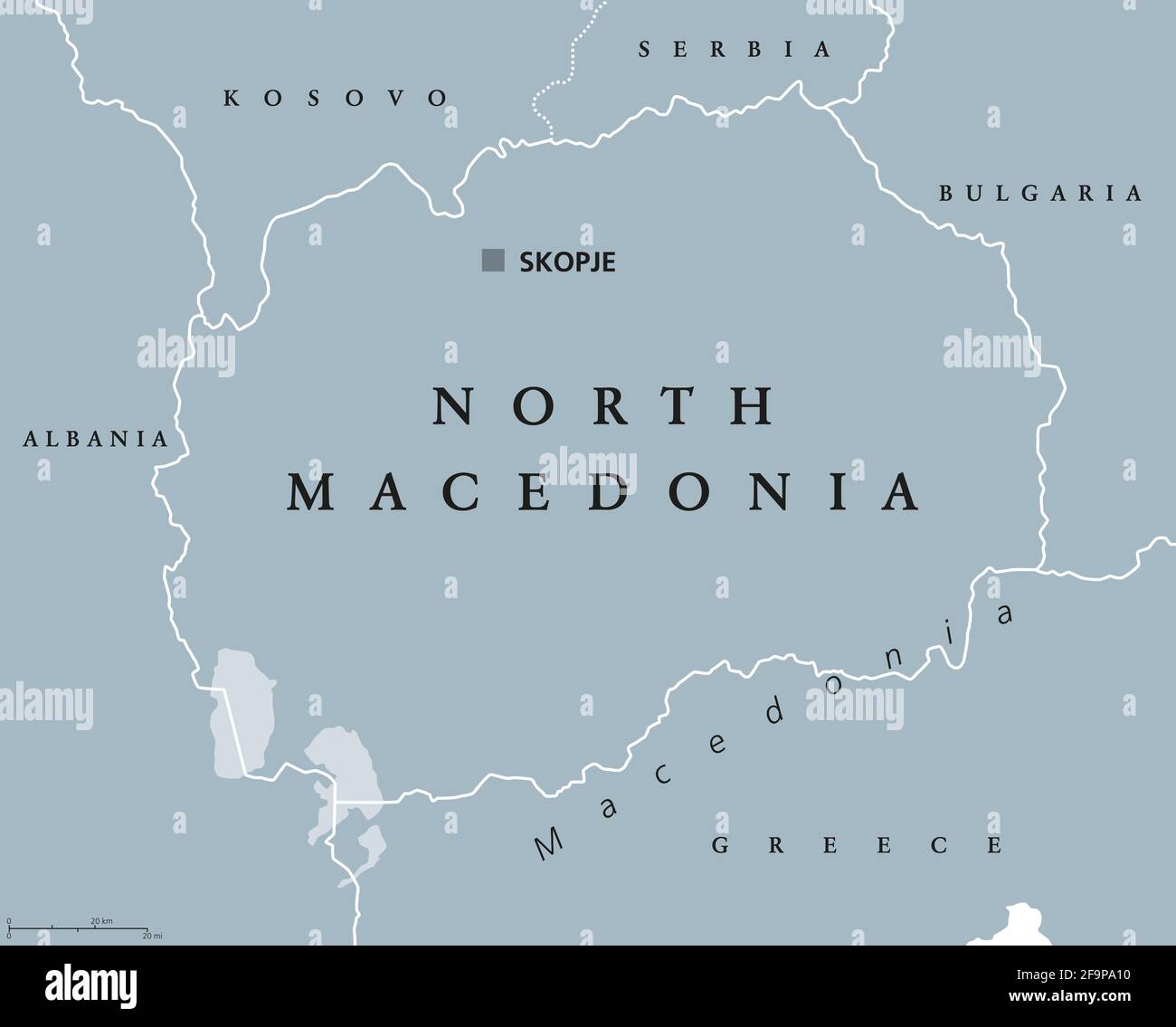 North Macedonia, gray political map, with its capital Skopje. Republic and  landlocked country in Southeast Europe Stock Photo - Alamy