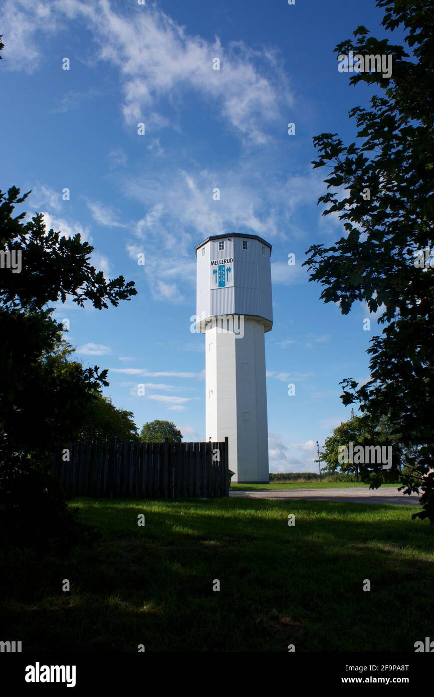a water tower in a park Stock Photo