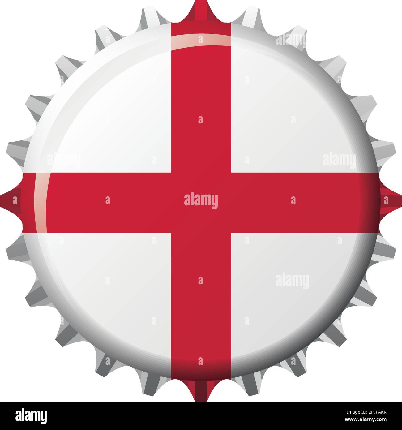 National flag of England on a bottle cap. Vector Illustration Stock Vector