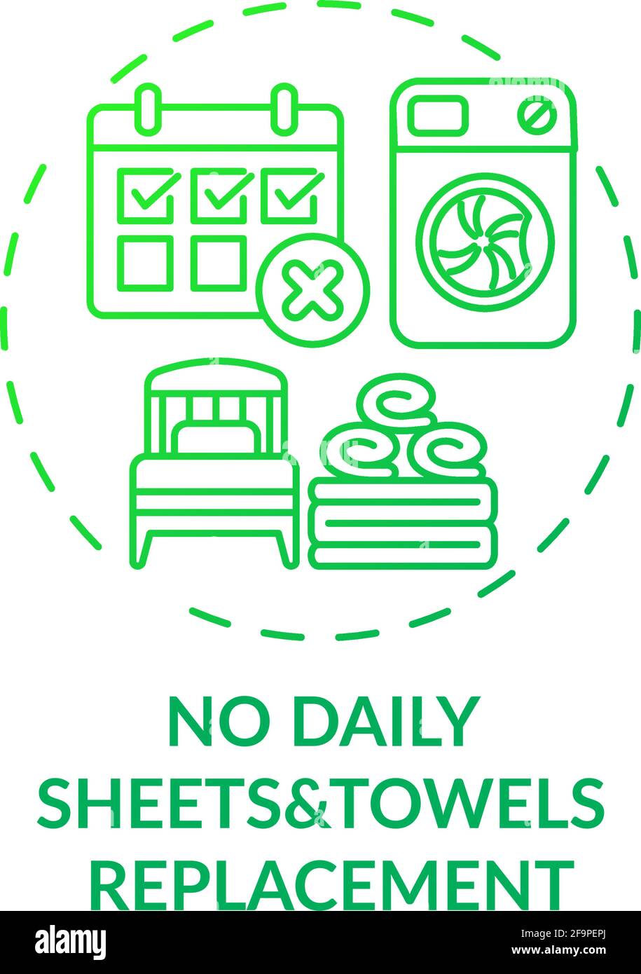 No daily sheets and towels replacement concept icon Stock Vector