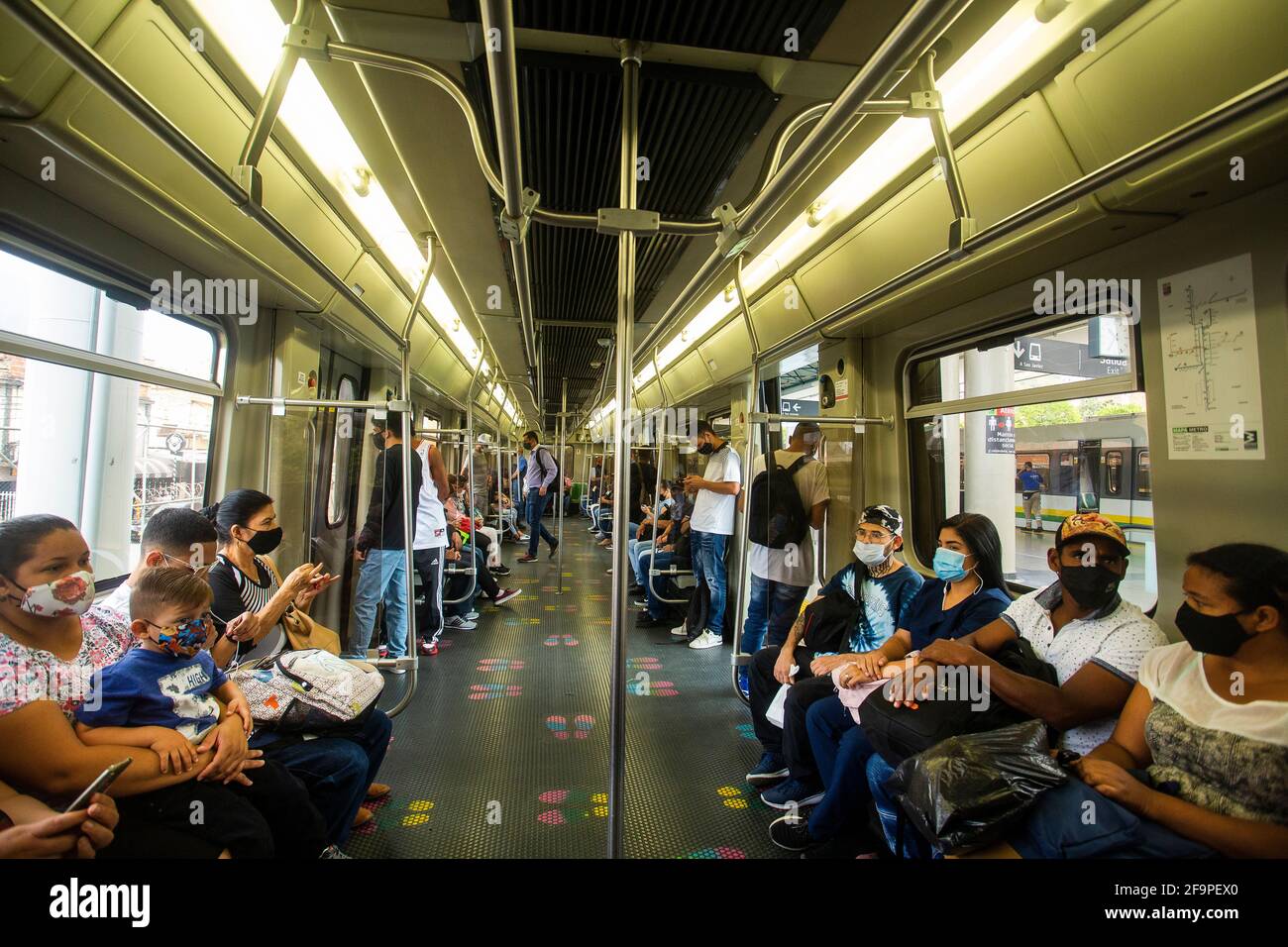 Medellin, Antioquia. Colombia - February 25, 2017. The Metro was the first modern mass transportation system in Colombia. Its construction began on Ap Stock Photo