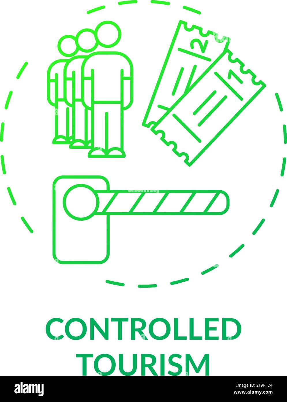 Controlled tourism concept icon Stock Vector