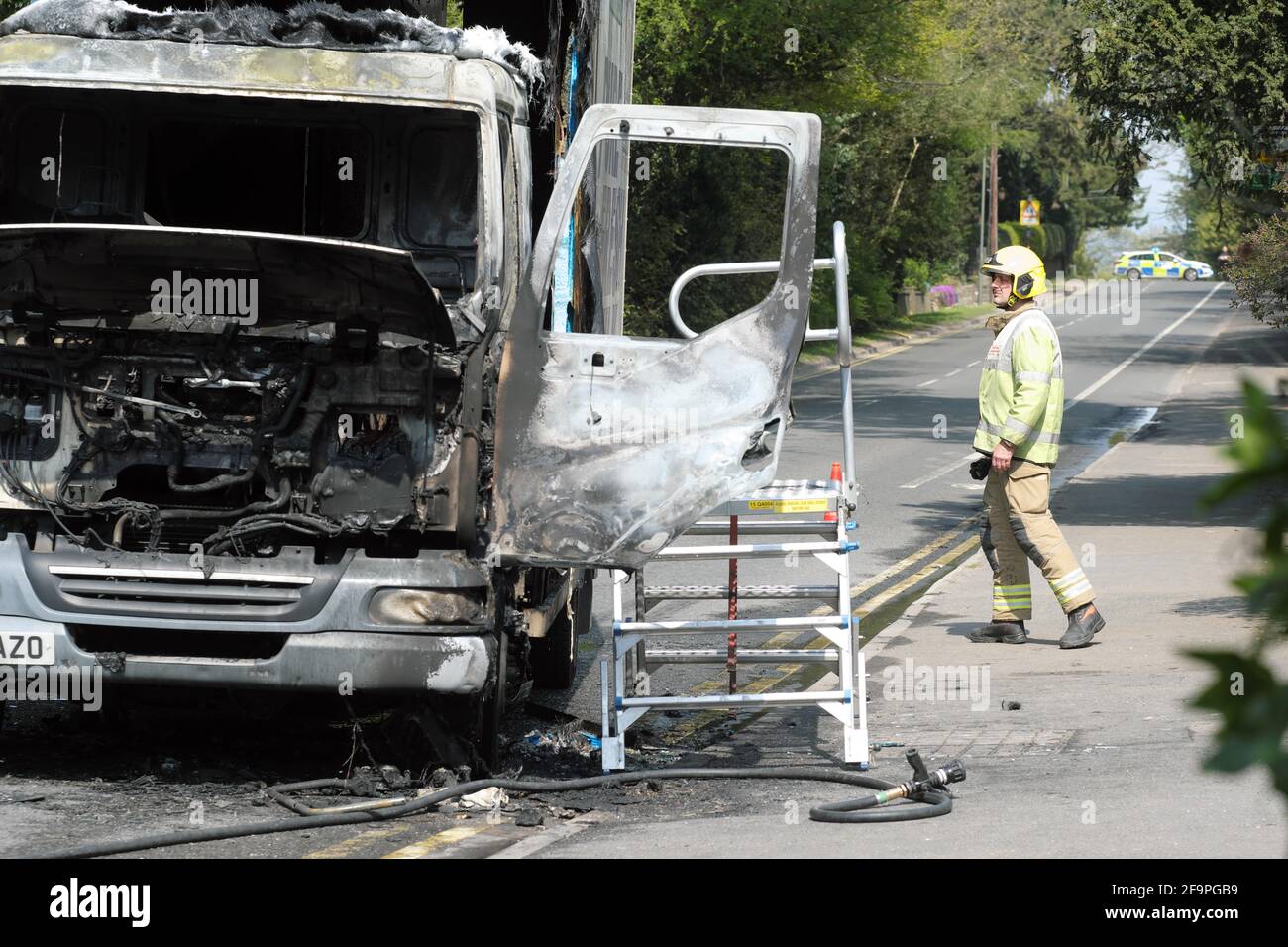 Hereford, Herefordshire UK Tuesday 20th April 2021 A fireman