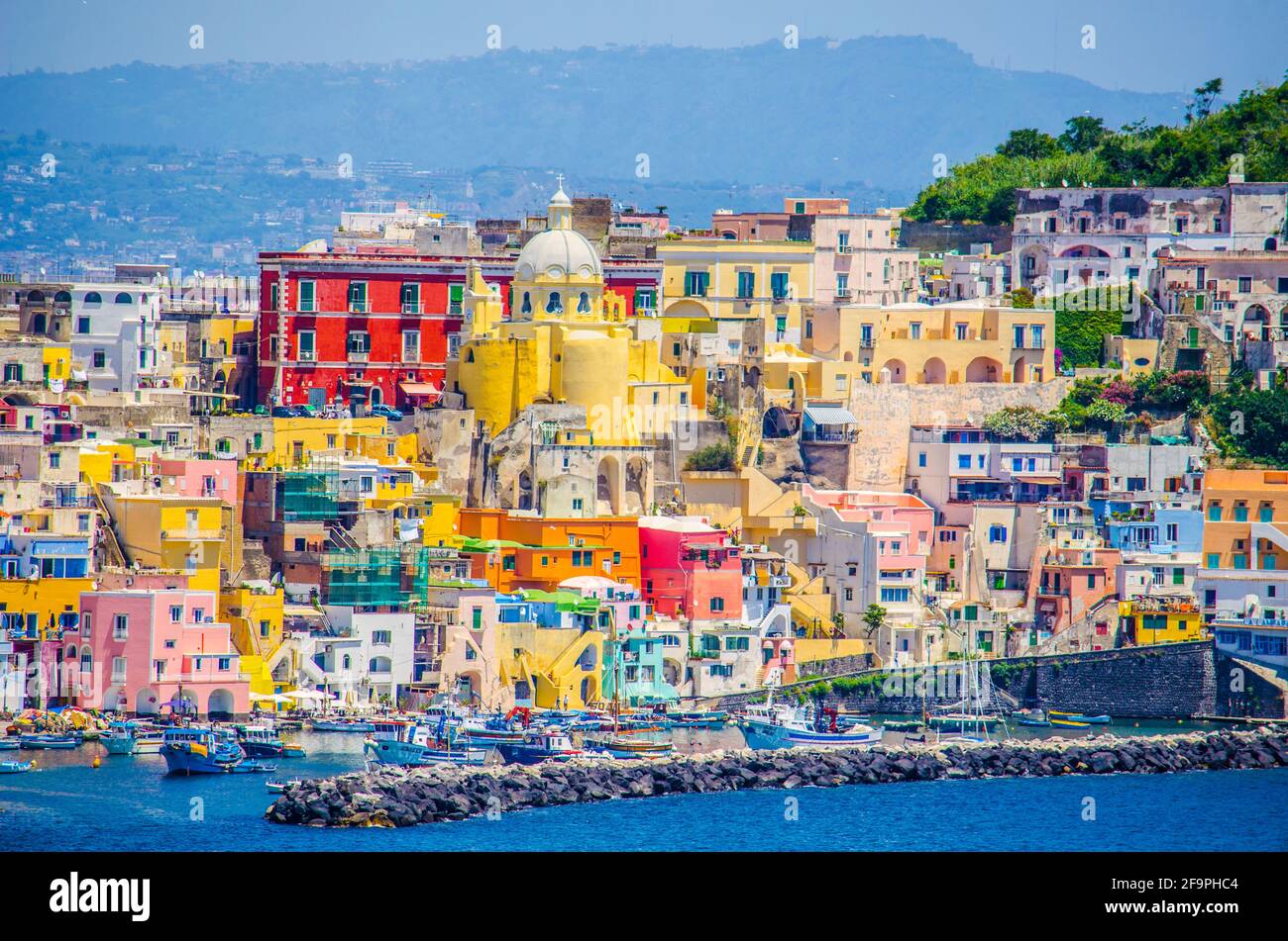 italian island procida is famous for its colorful marina, tiny narrow ...
