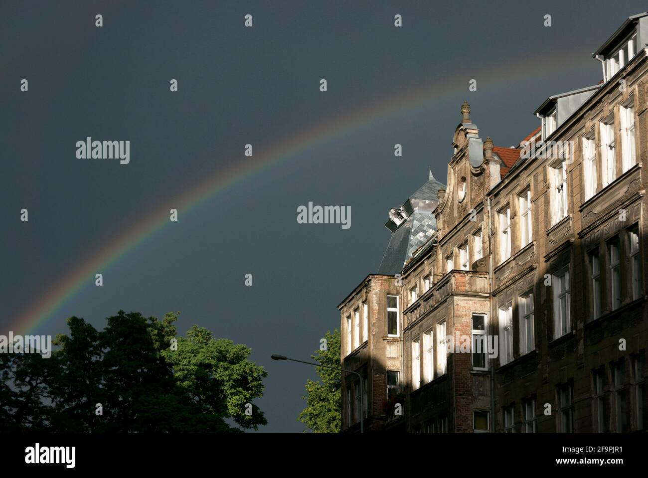16.07.2020, Poznan, Wielkopolska, Poland - Rainbow after a thunderstorm. 00A200716D002CAROEX.JPG [MODEL RELEASE: NOT APPLICABLE, PROPERTY RELEASE: NO Stock Photo