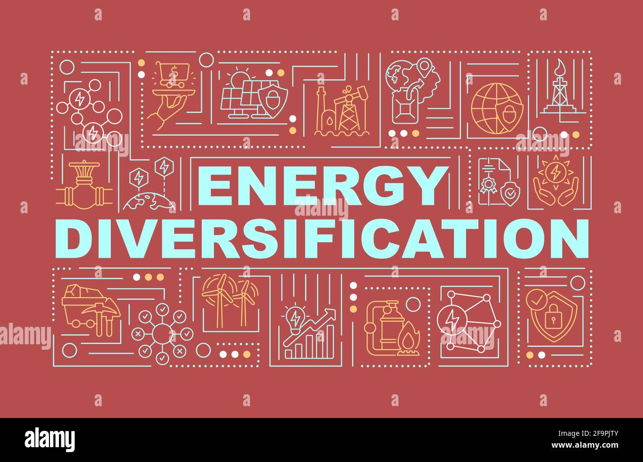 Energy diversification word concepts banner Stock Vector