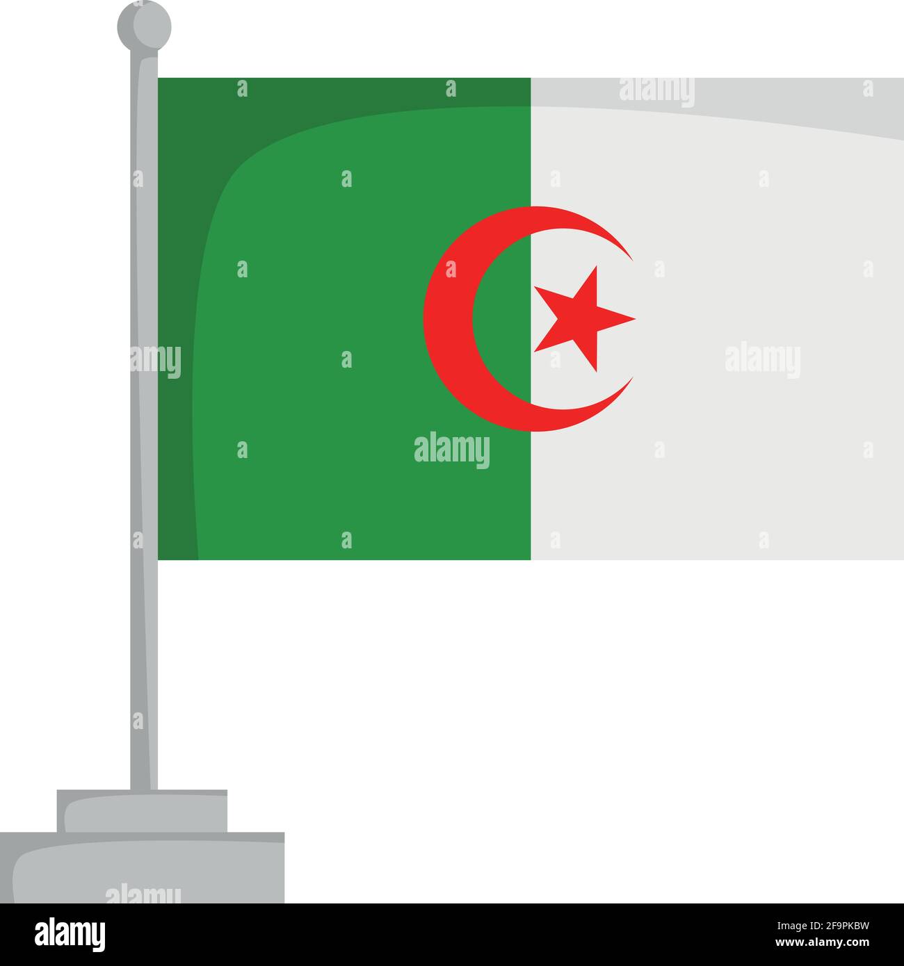 National flag of Algeria Vector Illustration Stock Vector