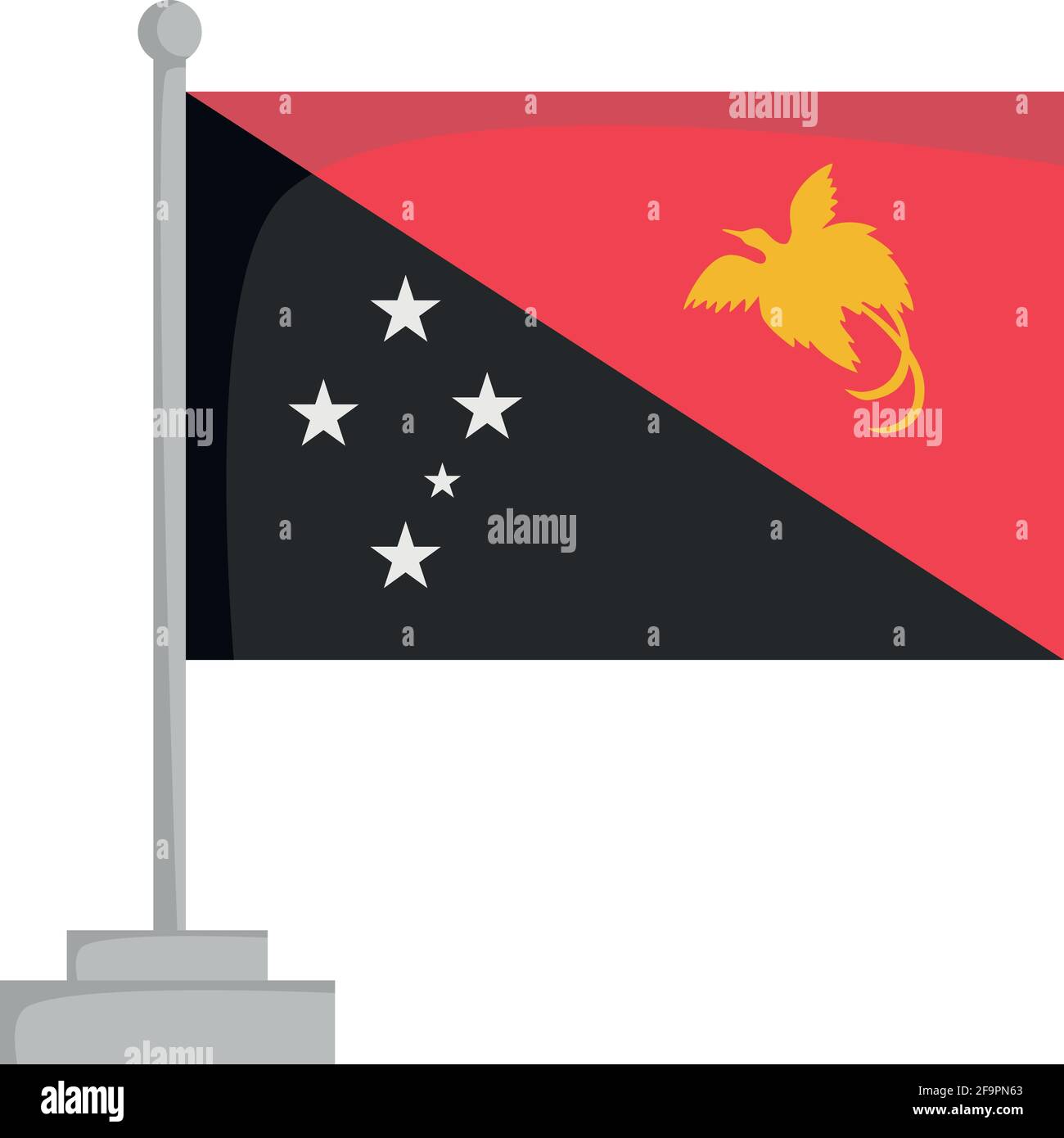 National flag of Papua New Guinea Vector Illustration Stock Vector