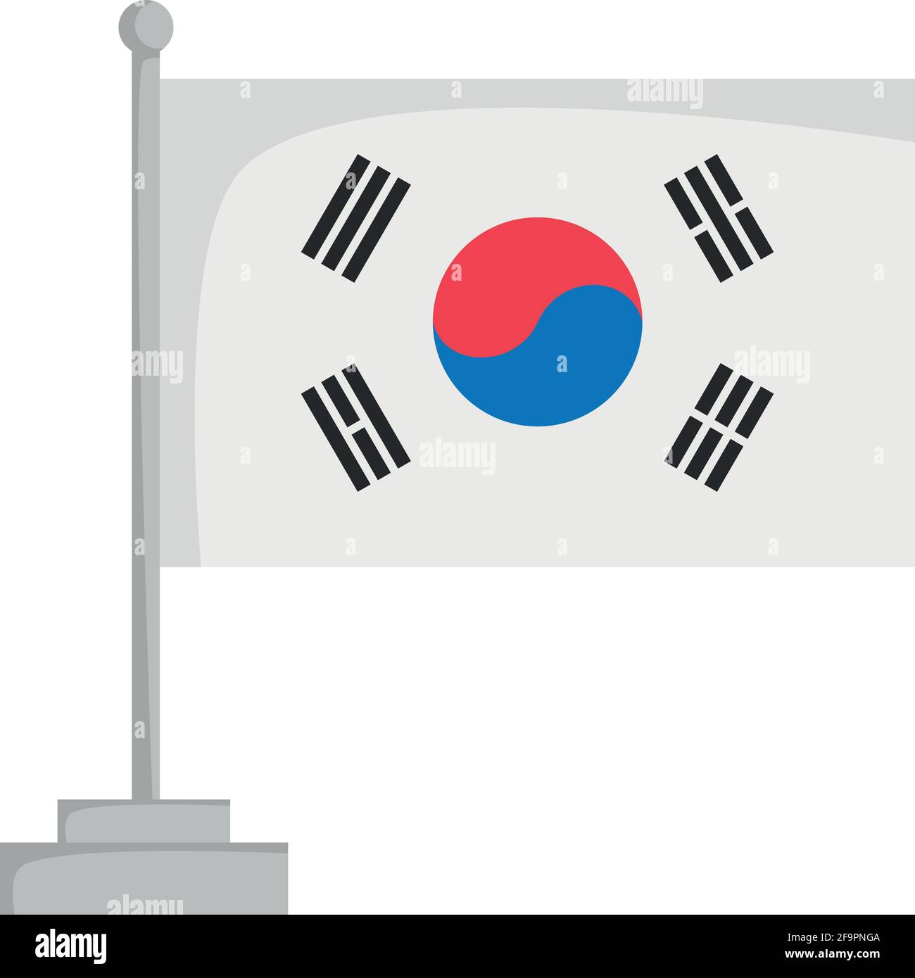 National flag of South Korea Vector Illustration Stock Vector Image ...