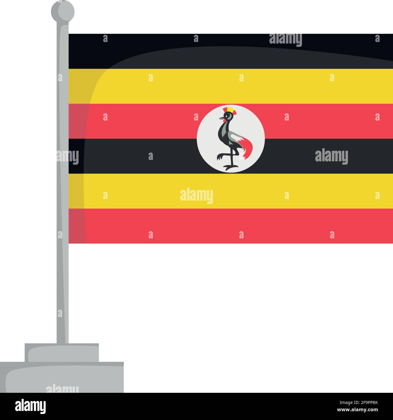 National flag of Uganda Vector Illustration Stock Vector