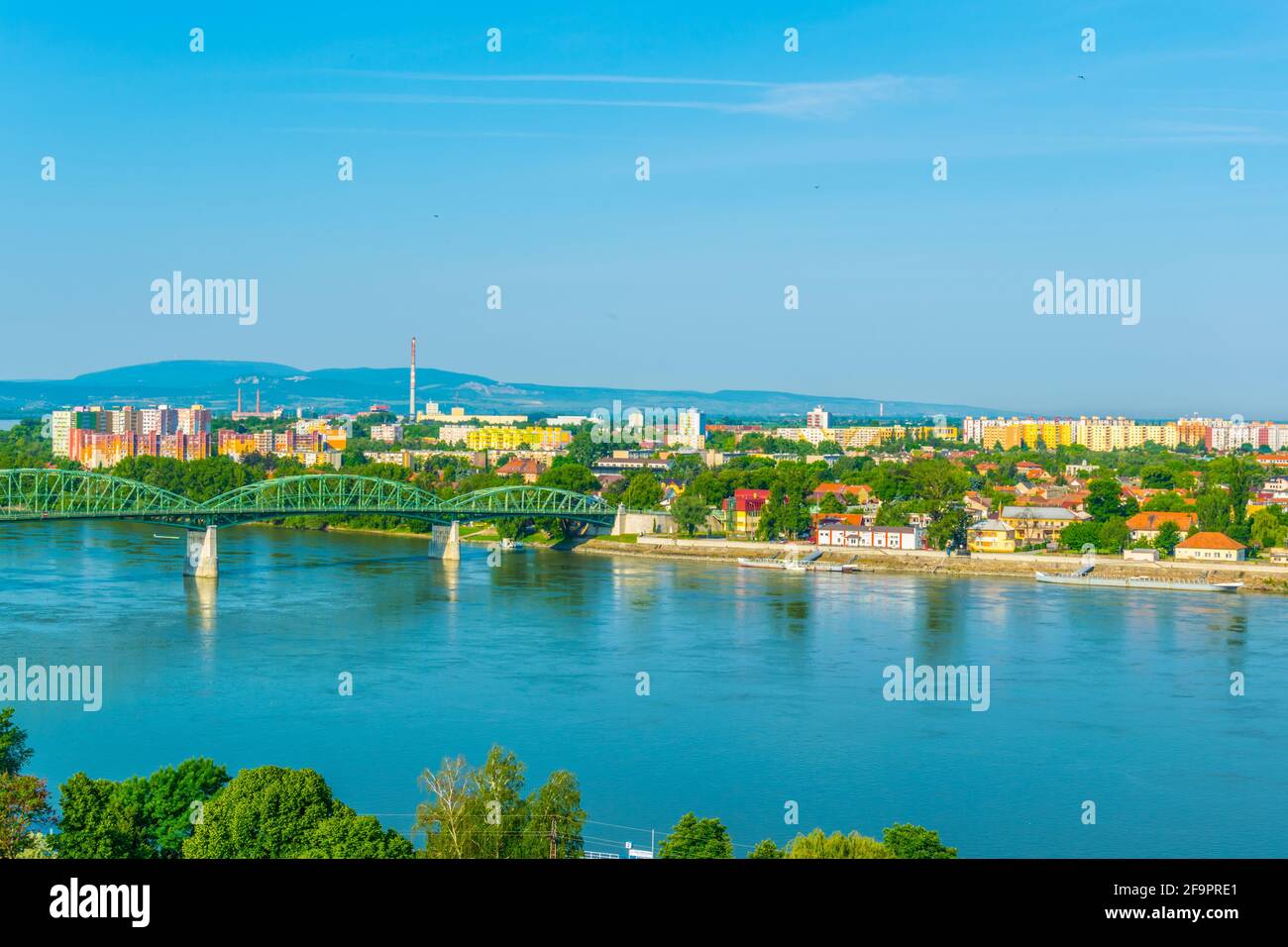 Aerial view of the Slovakian city Sturovo Stock Photo