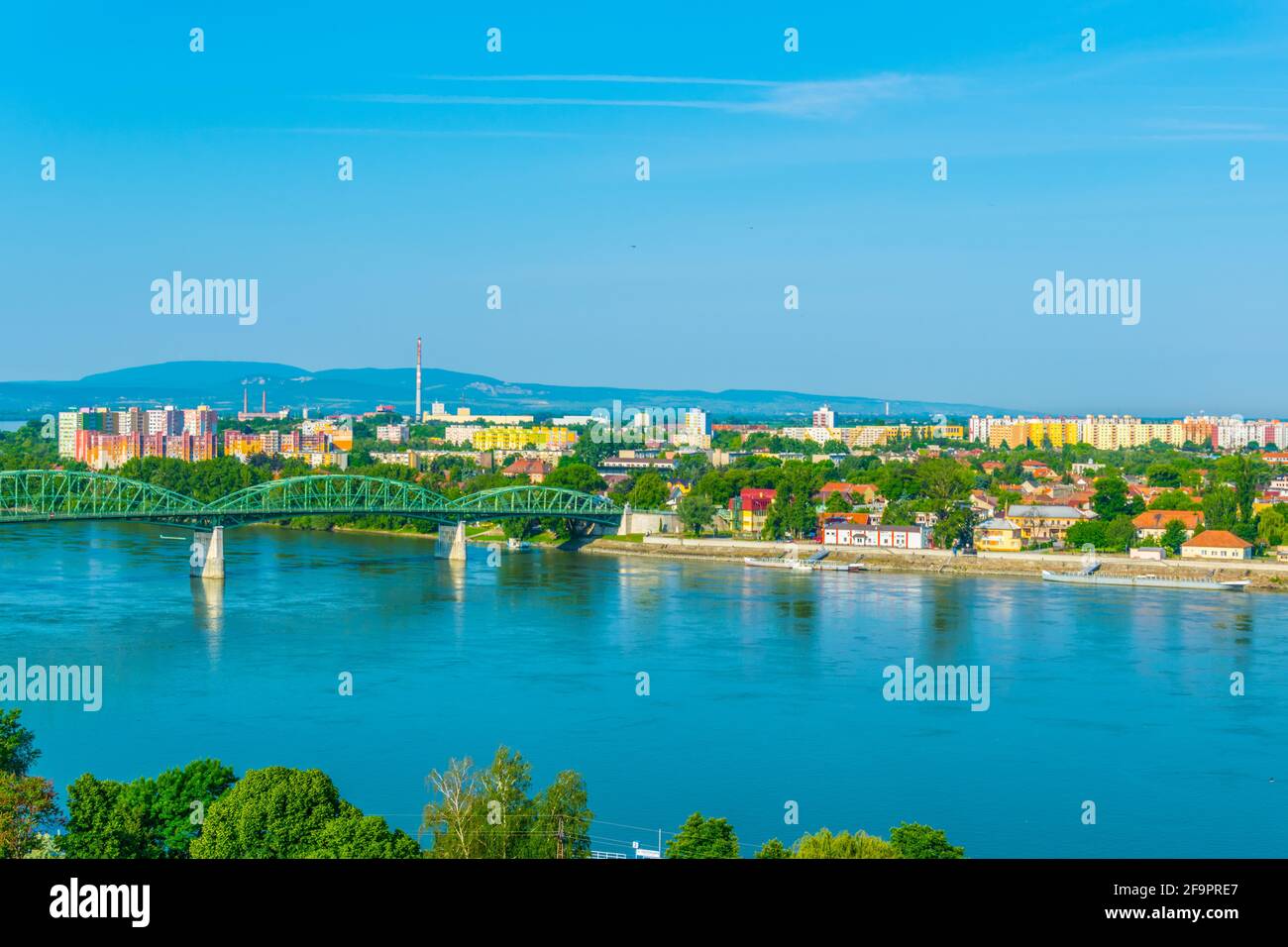 Aerial view of the Slovakian city Sturovo Stock Photo