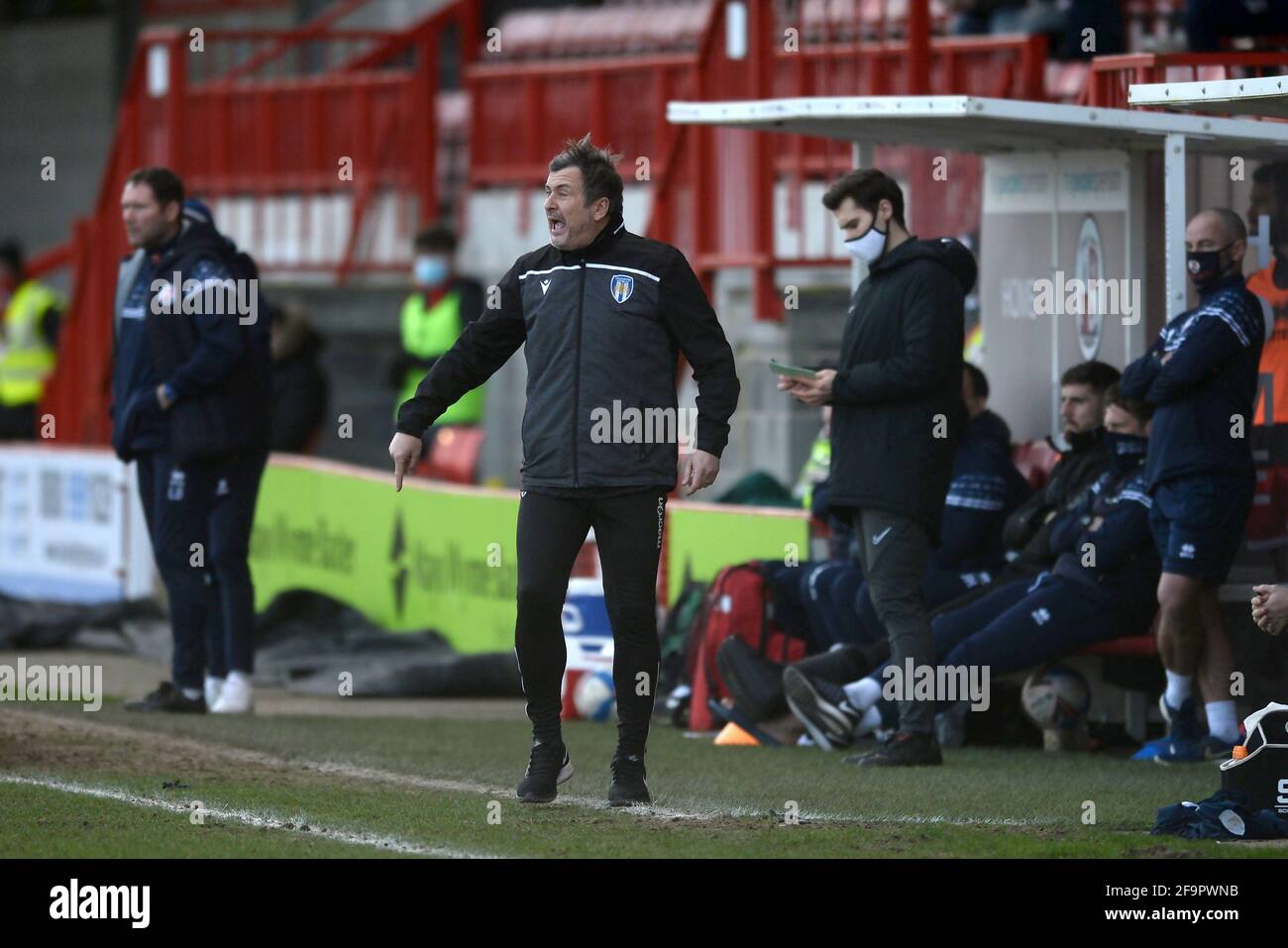 Colchester United Manager Steve Ball - Crawley Town v Colchester United, Sky Bet League Two, The People's Pension Stadium, Crawley, UK - 20th February 2020  Editorial Use Only - DataCo restrictions apply Stock Photo