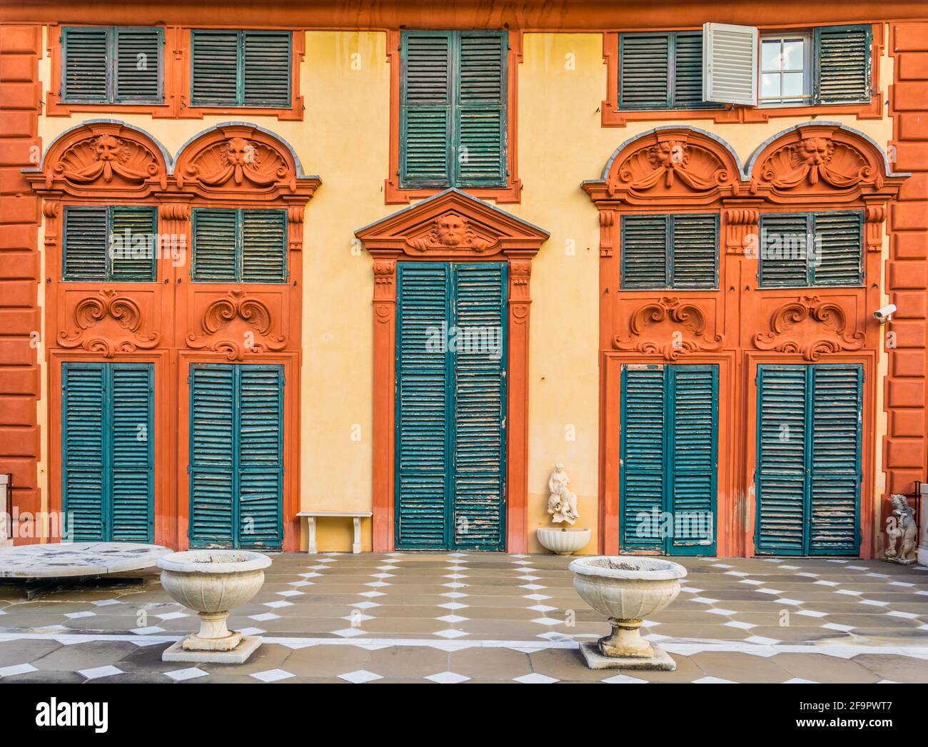 Rooftop terrace of one of the palaces of strada nuova palazzo rosso