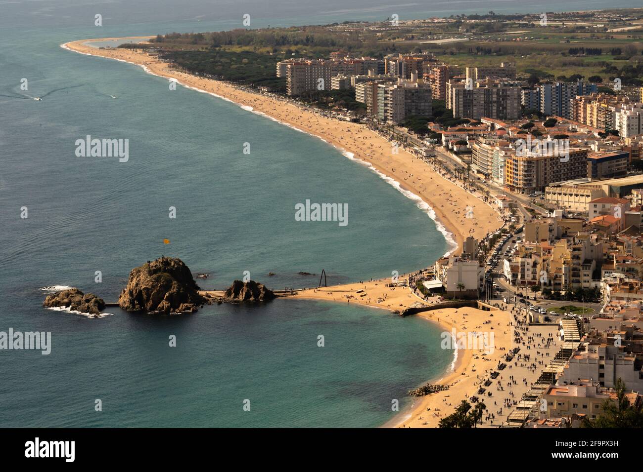Aerial view of the coastal town Blanes in Spain Stock Photo Alamy