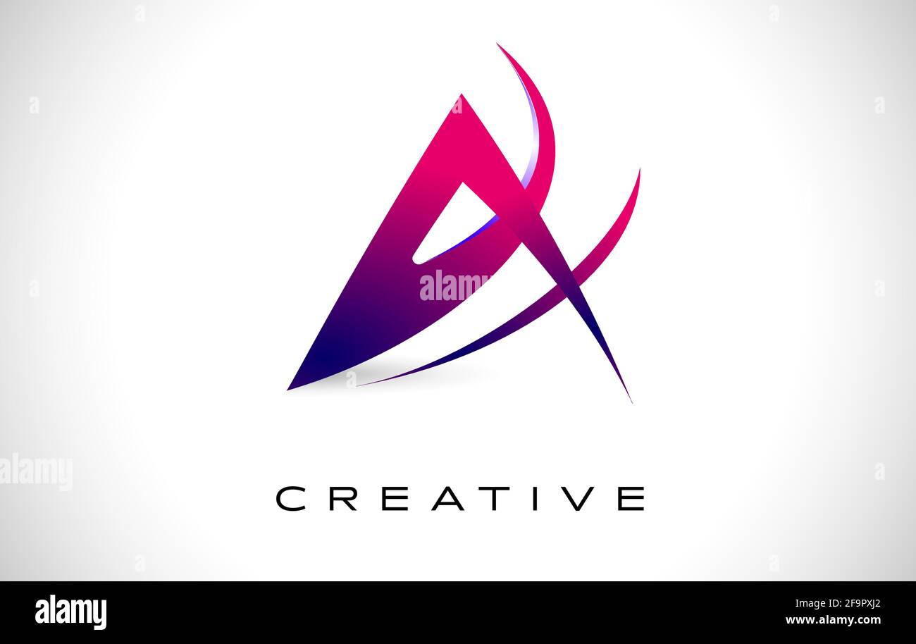 A Logo Design Vector with Creative Modern Design Shape and purple ...