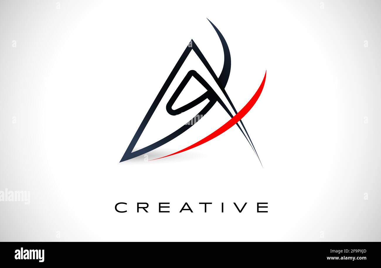A Logo Design Vector with Creative Modern Design Shape and Black Red ...