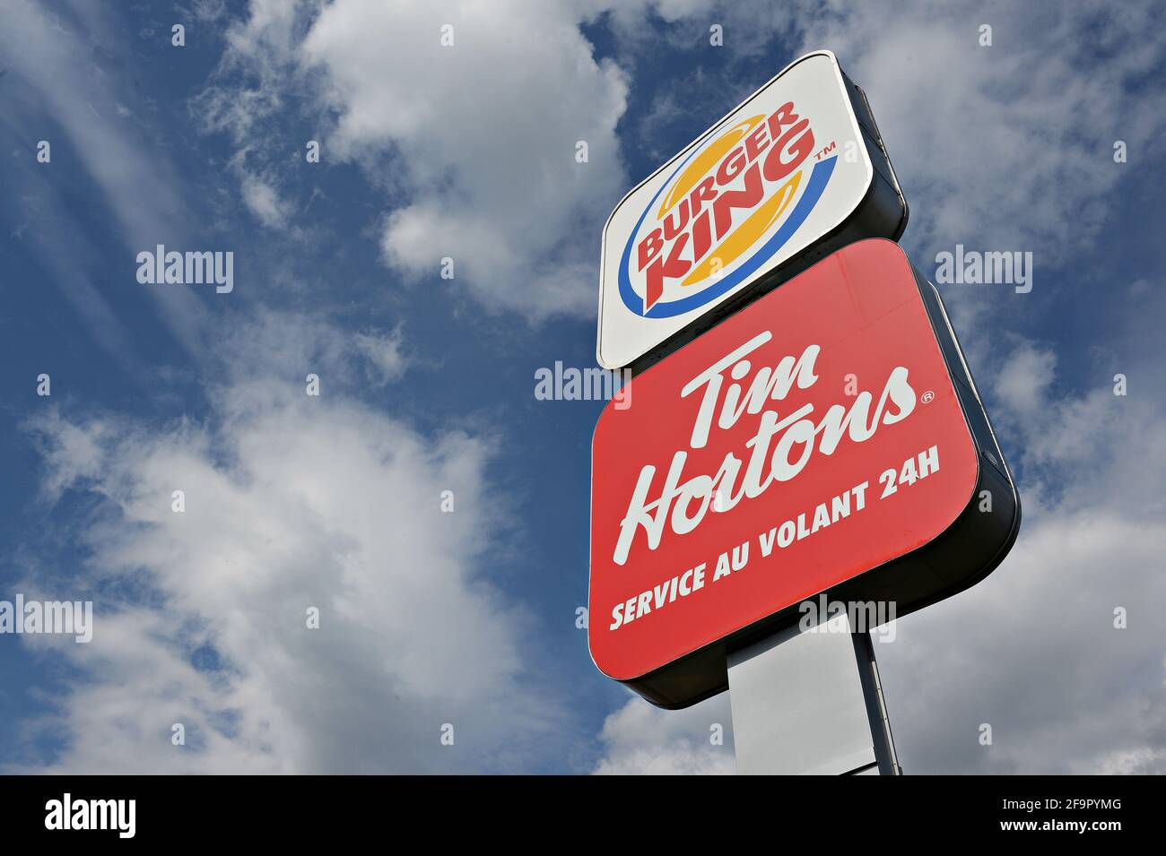 Burger king and Tim Hortons post Stock Photo Alamy