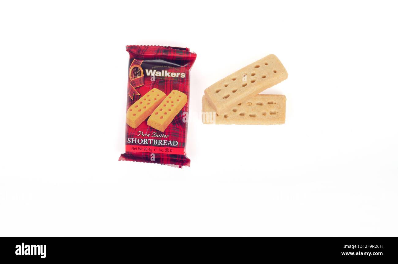 2 Walkers Shortbread Cookies Stock Photo