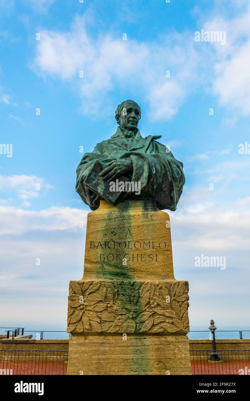 Monument of Bartolomeo Borghesi in San Marino Stock Photo