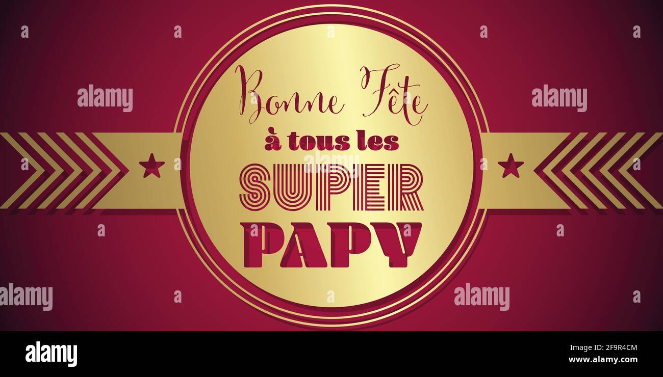 french grandfathers day card banner large illustration Stock Photo Alamy