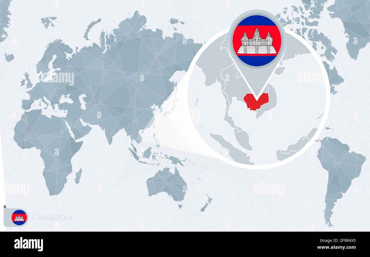 Pacific Centered World Map With Magnified Cambodia Flag And Map Of Cambodia On Asia In Center World Map Stock Vector Image Art Alamy Pacific Centered World Map With Magnified Cambodia Flag And Map Of Cambodia On Asia In Center World Map Stock Vector Image Art Alamy