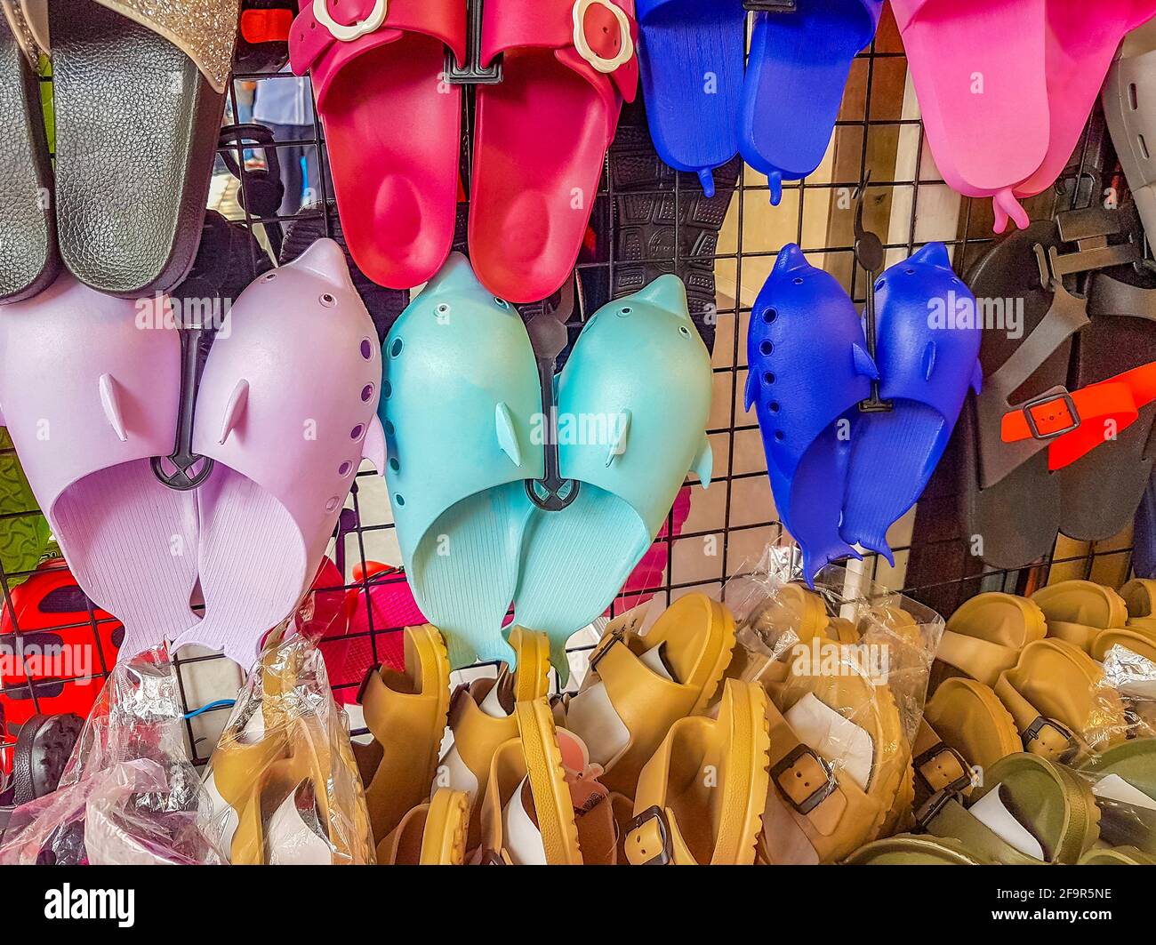 colorful fish shoes flipflops for sale in bangkok thailand 2F9R5NE