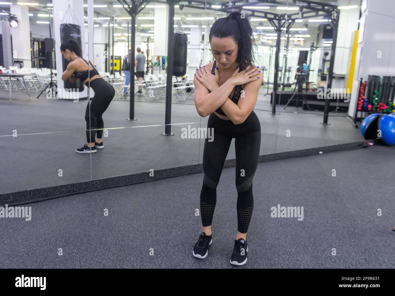 Russia, Moscow. Young woman in a fitness club Stock Photo - Alamy