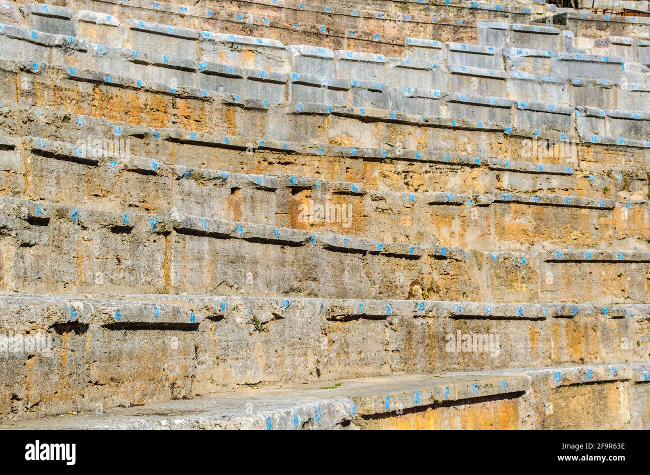 Ancient greek numbers stone seats theatre hi-res stock photography and ...