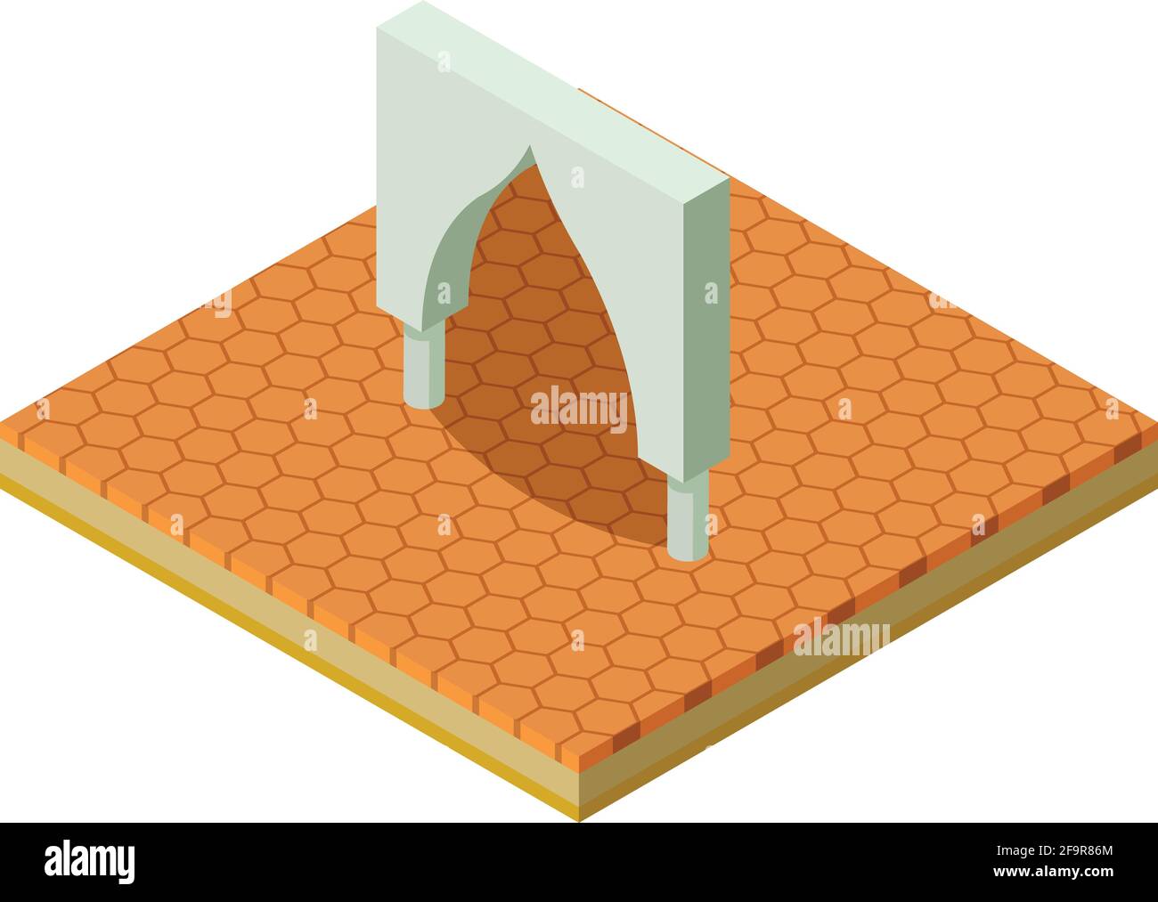 Old arch icon. Isometric illustration of old arch vector icon for web Stock Vector