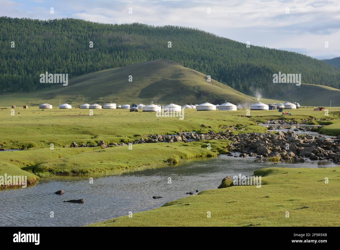 A tourist ger camp in the Orkhon Valley area of central Mongolia in ...