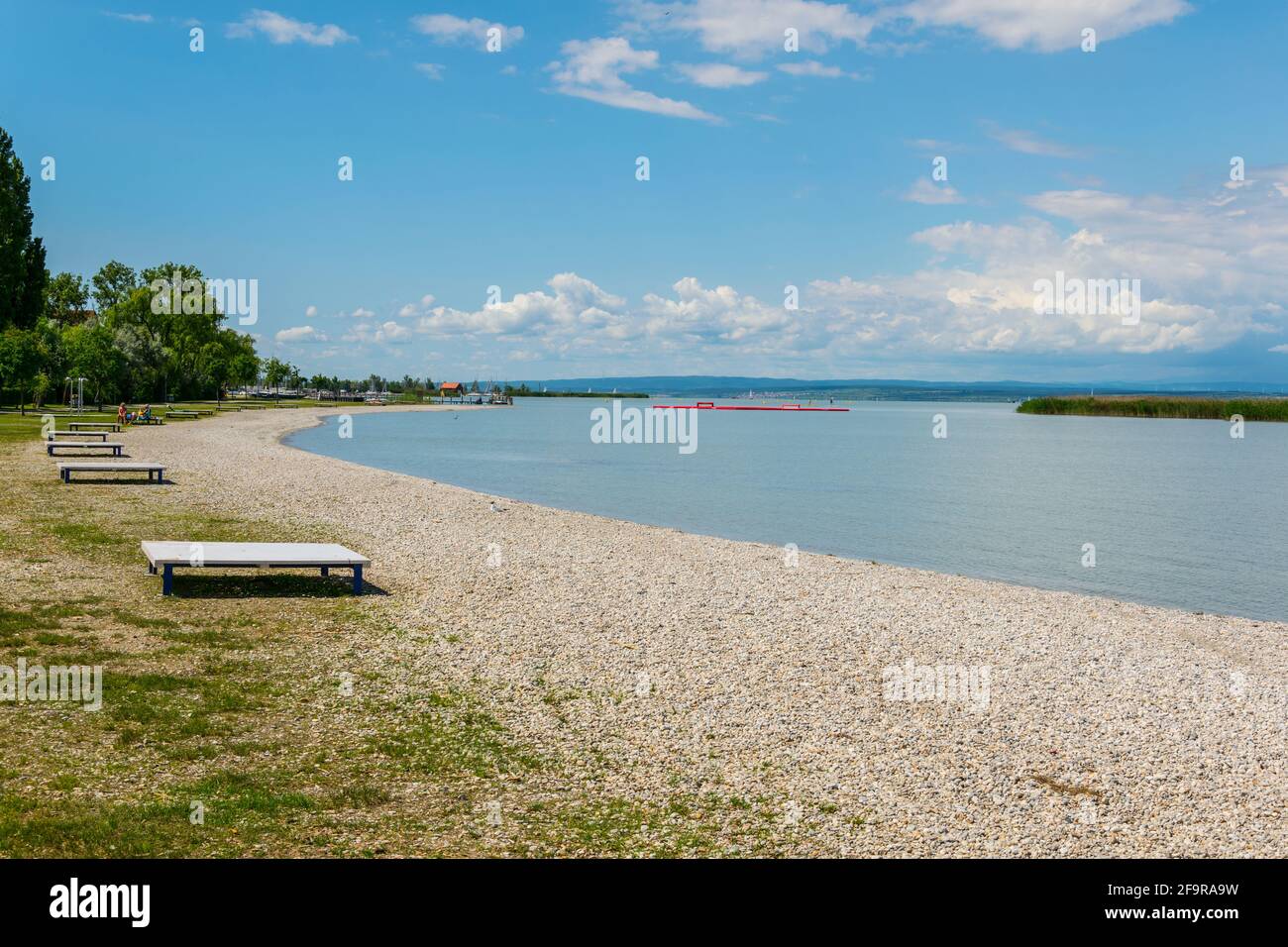 view of a beach in Podersdorf am see town in Austria Stock Photo