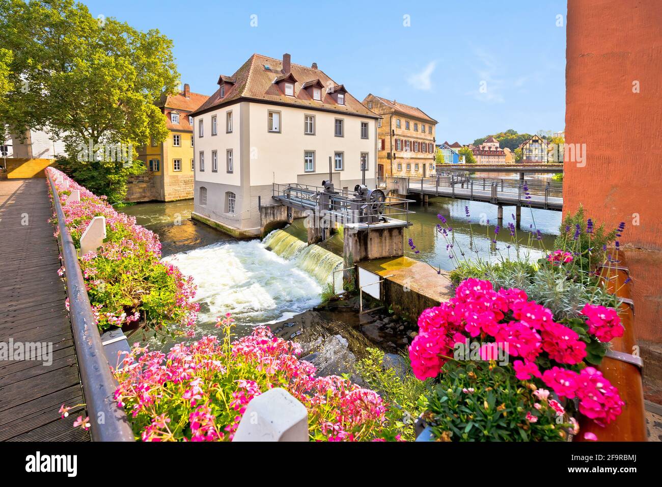 Bamberg. Scenic view of Old Town of Bamberg with bridges over the Regnitz river, Upper Franconia, Bavaria region of Germany Stock Photo