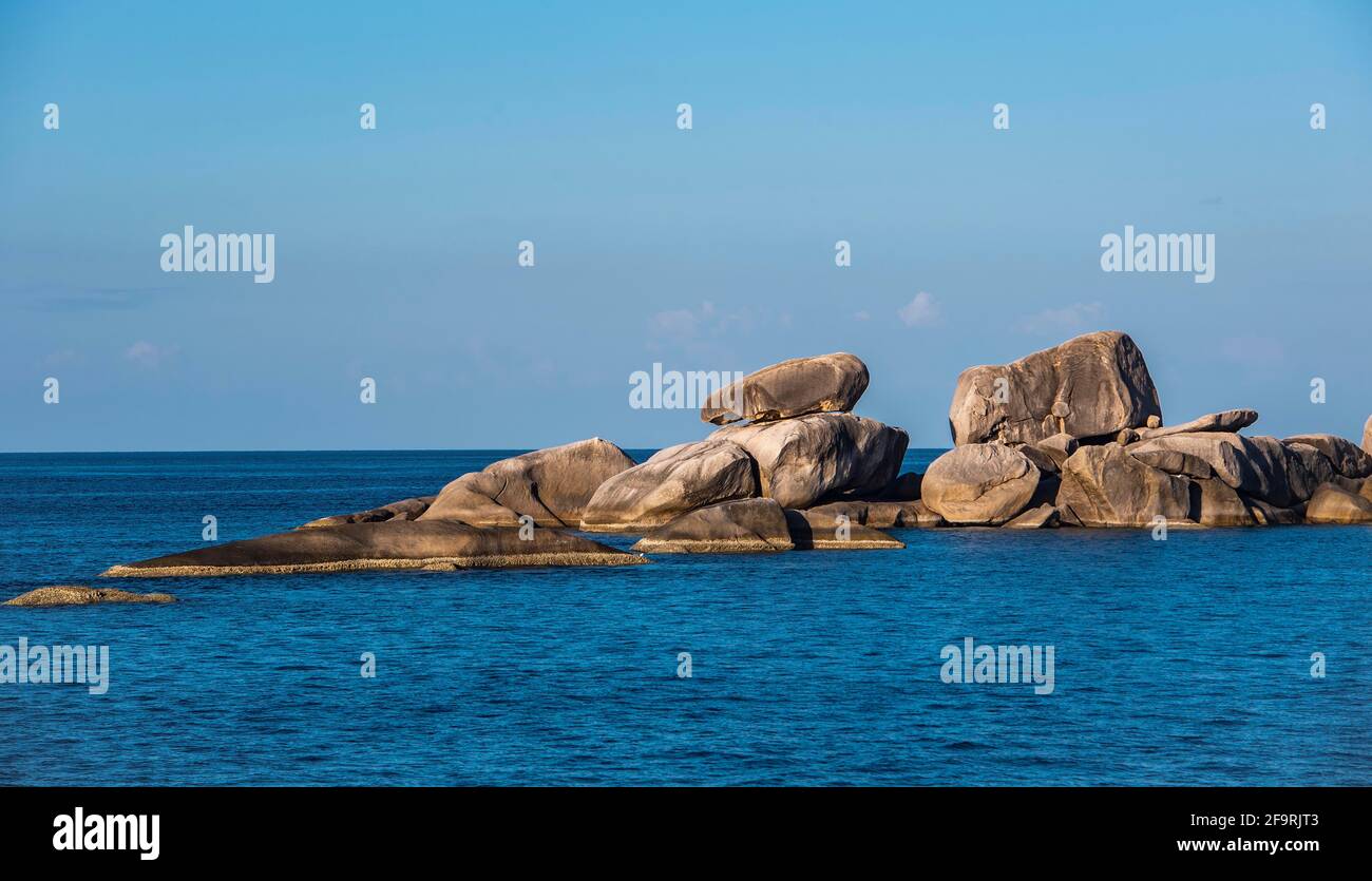 rocky coastline at the Similan Islands in Thailand Stock Photo