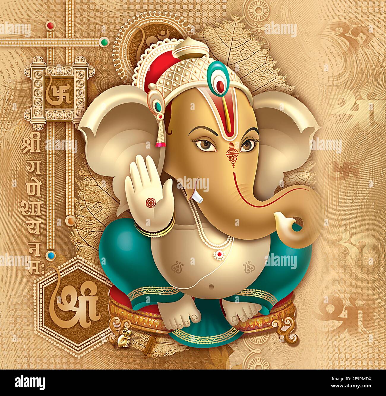 High Resolution Indian Gods Lord Ganesha Digital Painting Stock ...