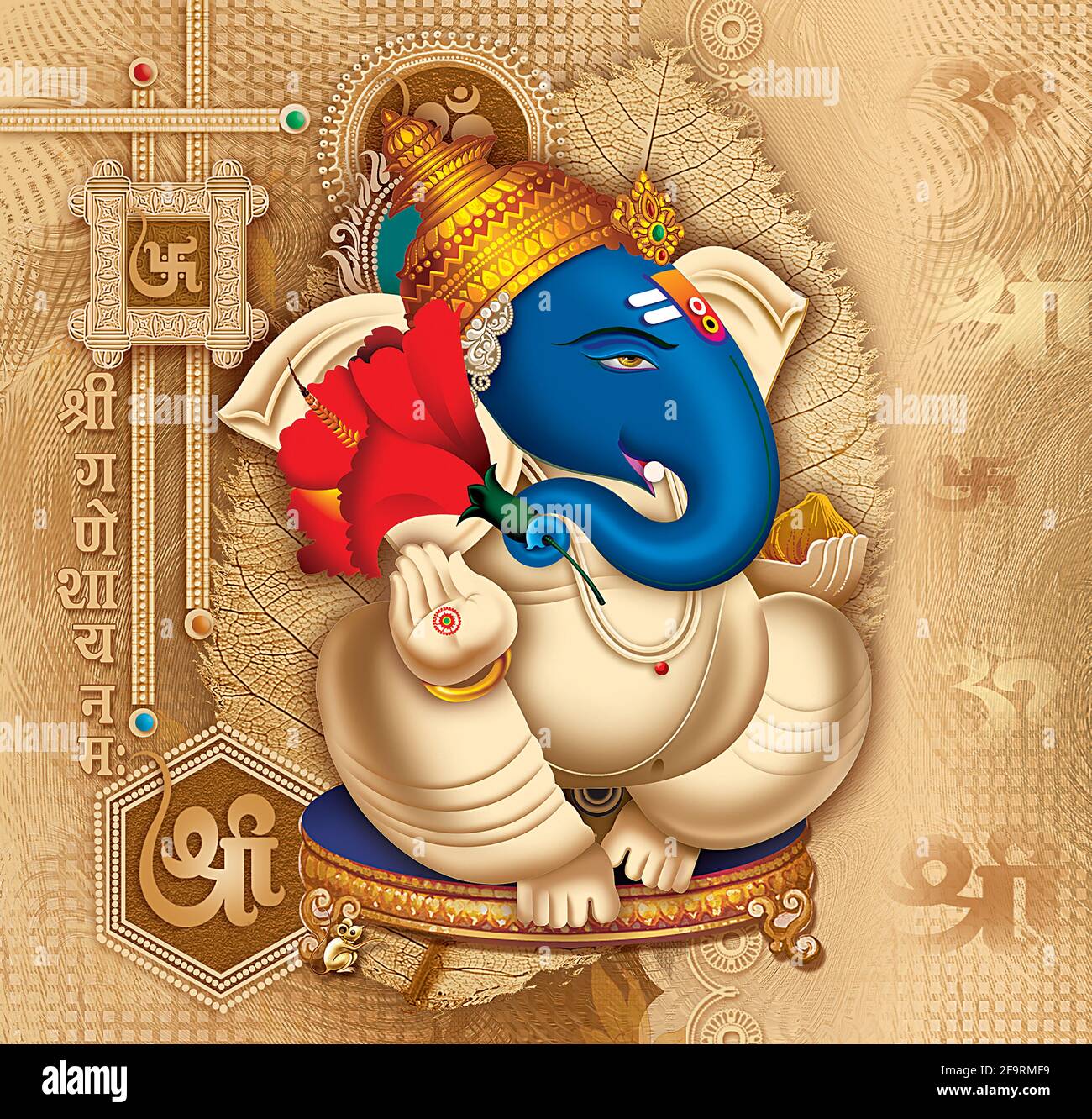 High Resolution Indian Gods Lord Ganesha Digital Painting Stock ...
