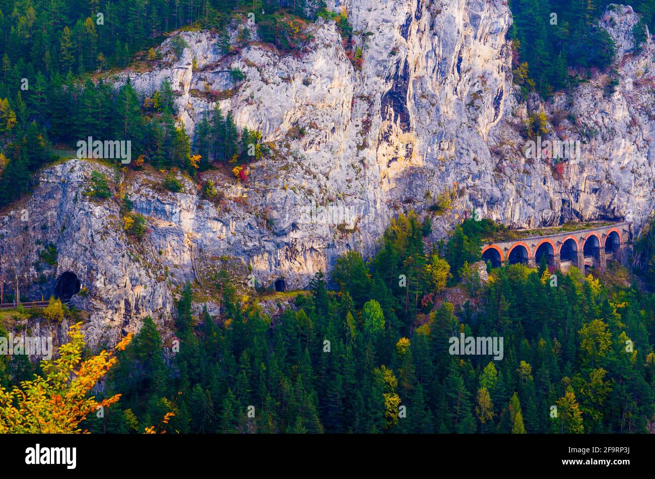 detail of a viaduct of the semmeringbahn unesco world heritage railroad ...