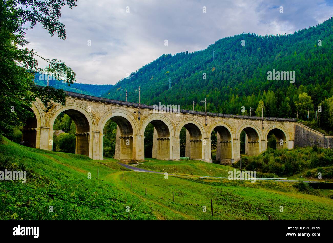 detail of a viaduct of the semmeringbahn unesco world heritage railroad ...