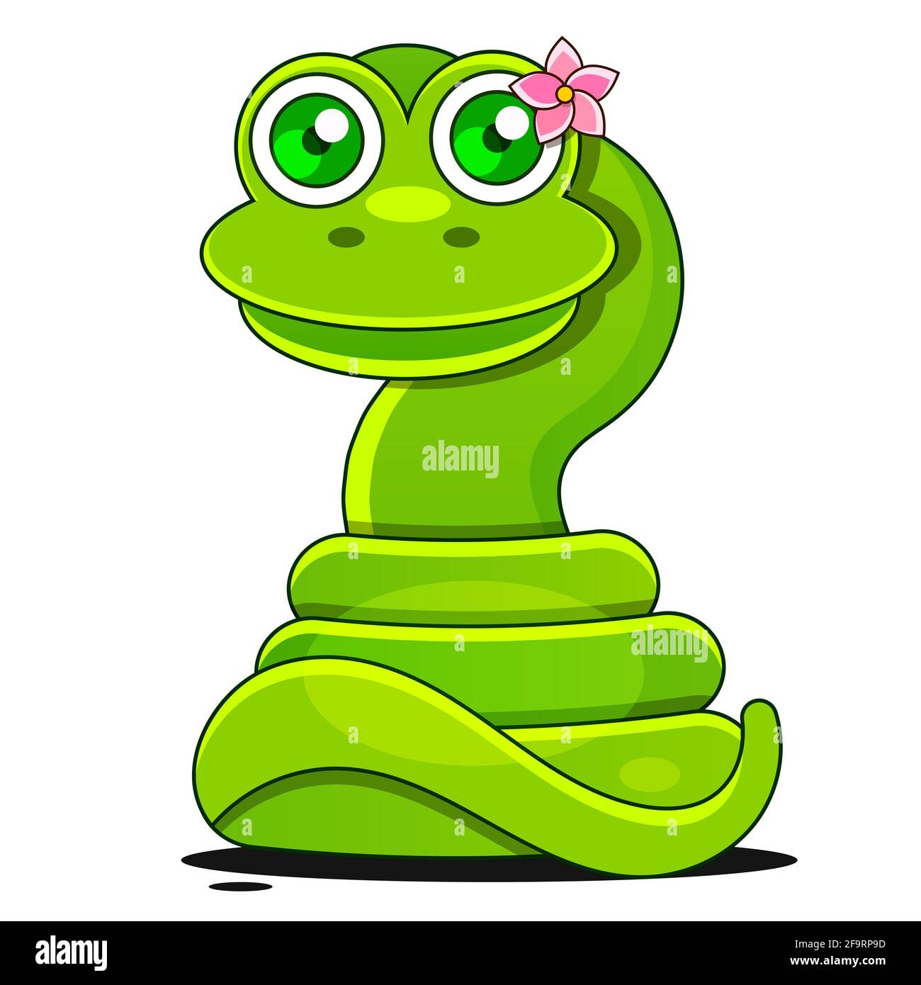 Green funny snake Vector Sign for print, in comics, Fashion, pop art Stock Vector